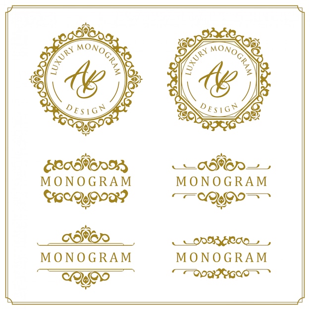 Vector luxury design set for wedding and decoration