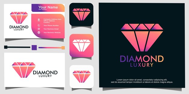 Luxury diamond logo design template