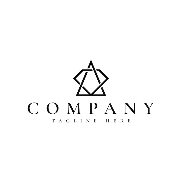 luxury diamond triangle logo design