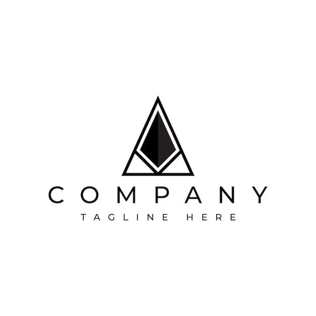 luxury diamond triangle logo design