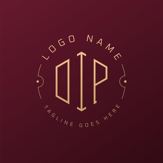 Luxury DIP Logo Design Elegant Letter DIP Monogram Logo Minimalistisch Polygon DIP Logo Ontwerp Template