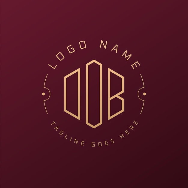デザイン: 麗な文字 DOB モノグラム LOGO ミニマリスト ポリゴン DOB ロゴ デザイン テンプレート