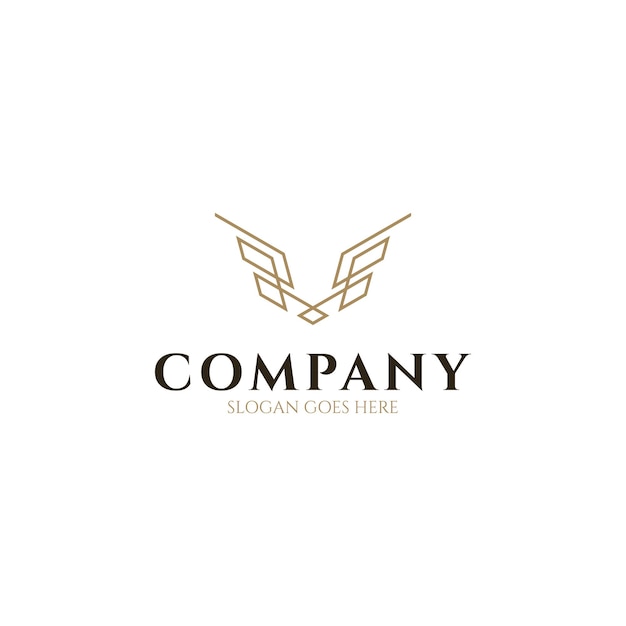 Vector luxury eagle logo in linear concept