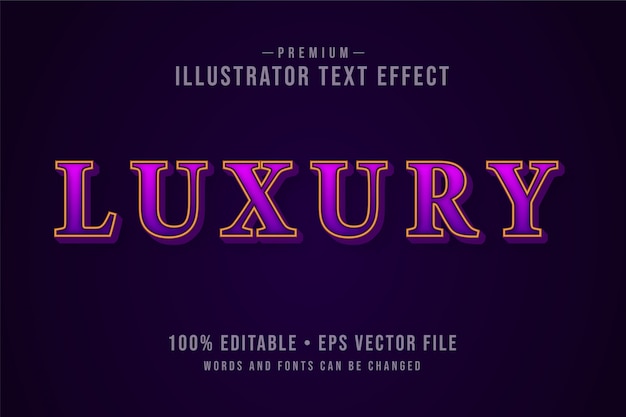 Роскошный редактируемый текстовый эффект 3d или графический стиль с элегантным розовым фиолетовым