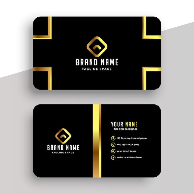 Luxury and elegant black and gold business cards template on white backgrounds