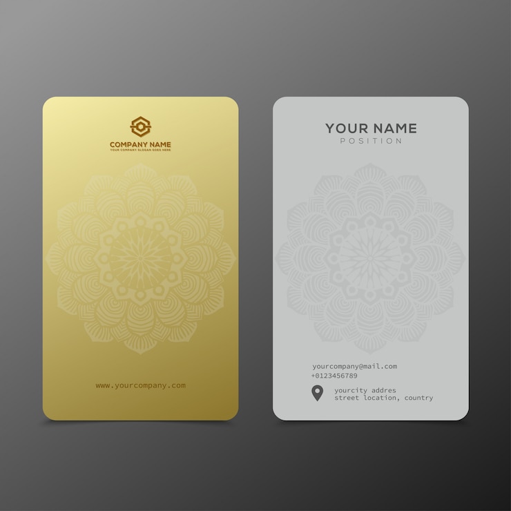 Vector luxury and elegant black gold business cards template
