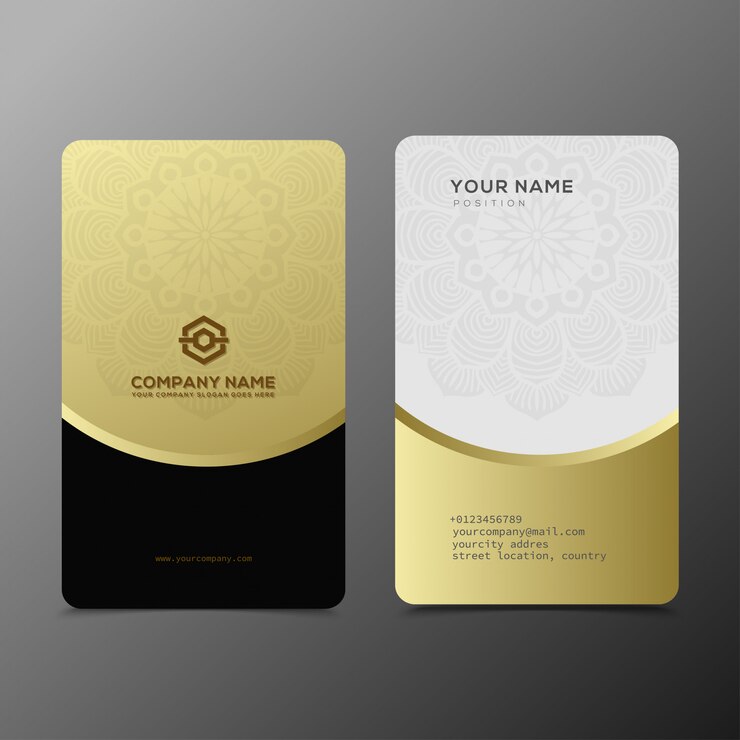Vector luxury and elegant black gold business cards template