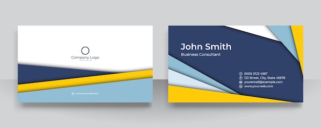 Vector luxury and elegant blue yellow business card