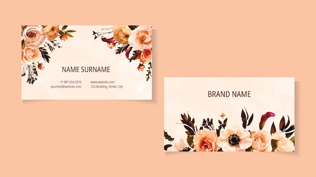 Роскошный элегантный шаблон дизайна визитной карточки цветочной визитной карточки