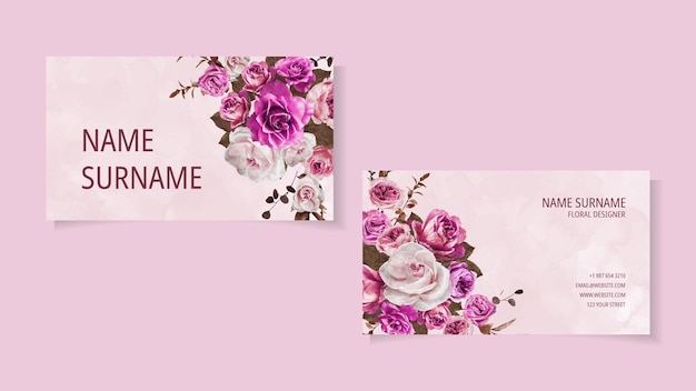 Luxury Elegant Business Card Design template of Floral Visiting Card