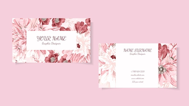 Роскошный элегантный шаблон дизайна визитной карточки цветочной визитной карточки
