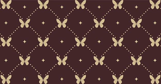 Vector luxury and elegant butterfly background line art pattern design vector