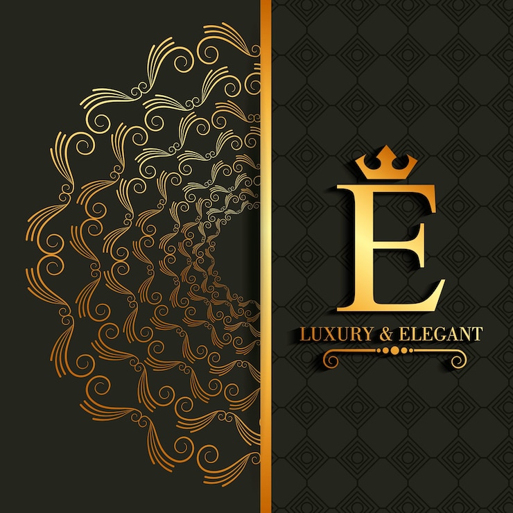 Vector luxury and elegant e letter scroll royal image