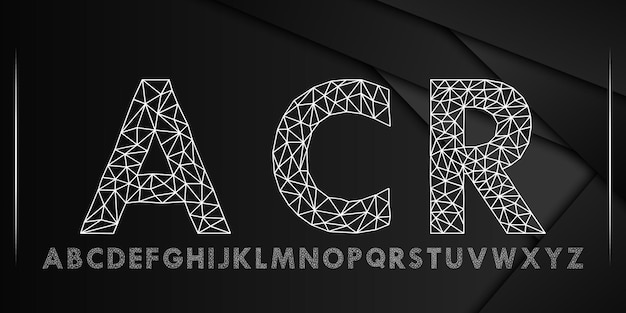 Luxury and elegant font display alphabet Luxury futuristic alphabet font vector