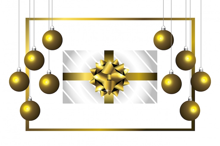 Vector luxury and elegant frame with gift cartoon