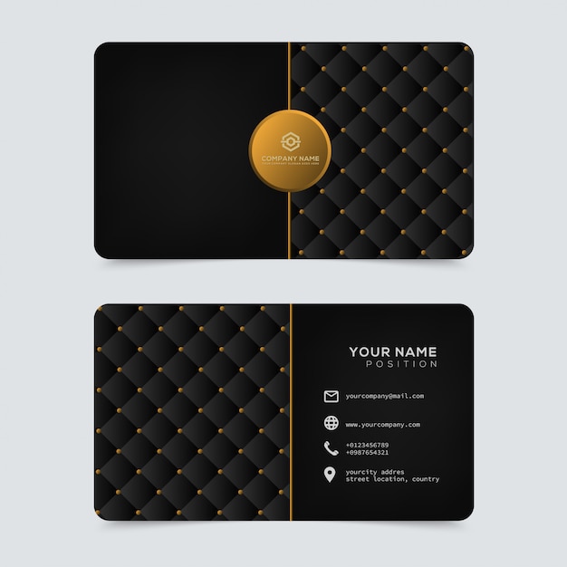 Vector luxury and elegant gold business cards template