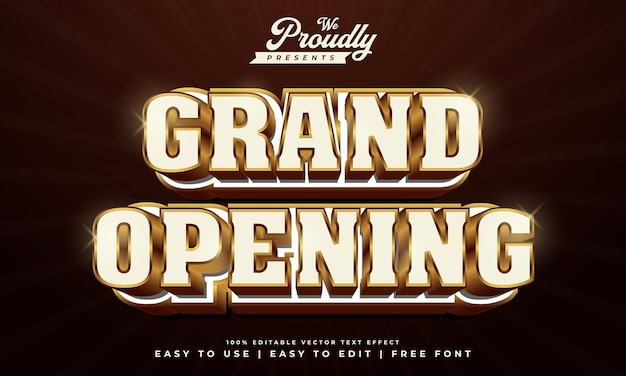 Vector luxury elegant gold grand opening editable text effect