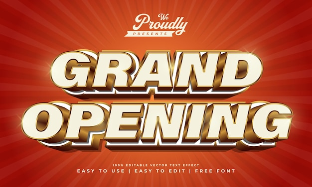 luxury elegant Gold Grand Opening editable text effect