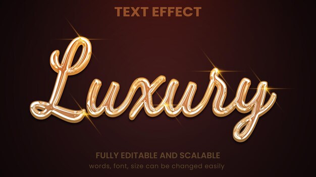 Vector luxury elegant golden metallic 3d template graphic style editable text effect