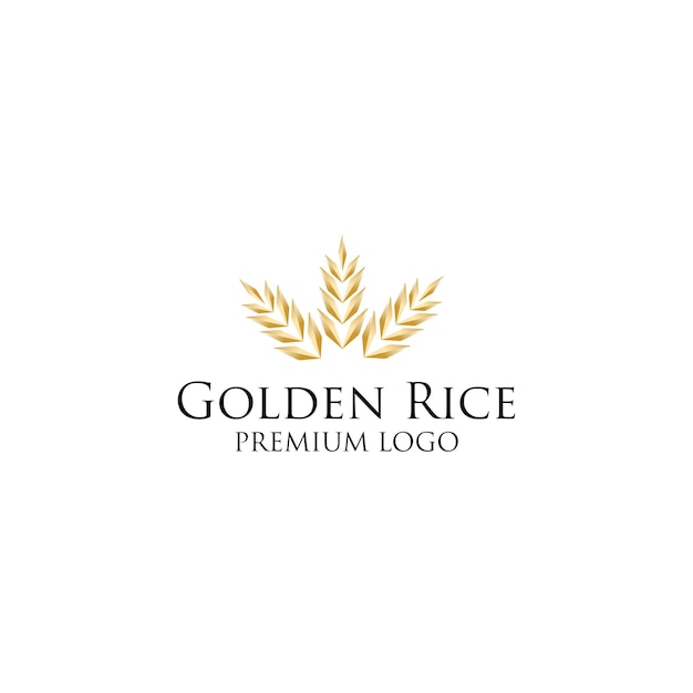 Luxury and elegant golden rice logo design