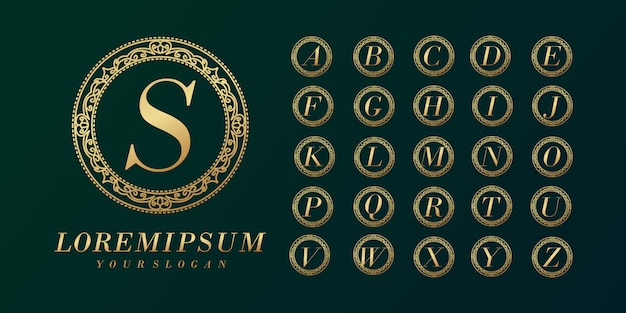 Роскошный элегантный шаблон логотипа начальной буквы