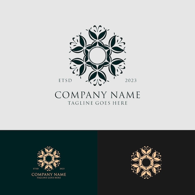 Luxury and elegant logo design circular natural illustration