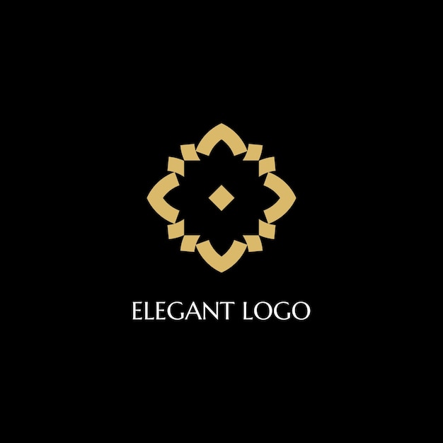 Logo elegante di lusso in oro su sfondo nero