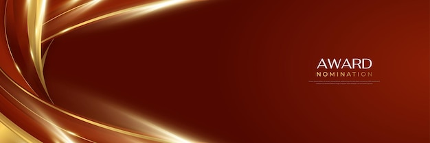 Lusso ed elegante sfondo rosso e oro con luce dorata e stile taglio carta può essere utilizzato per la cerimonia di nomina della carta banner premio invito formale o design del certificato