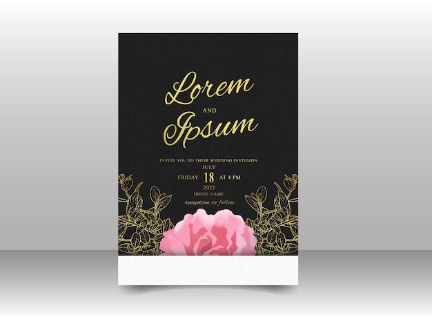 Luxury Elegant Wedding Invitation Card Template