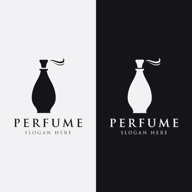 Luxury essence fragrance perfume logo design isolated background