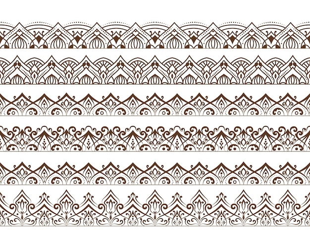 luxury ethnic line seamless pattern border patterns vintage european dividing line page divider set