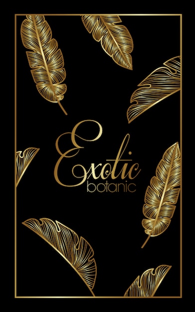 Luxury exotic botany golden square frame