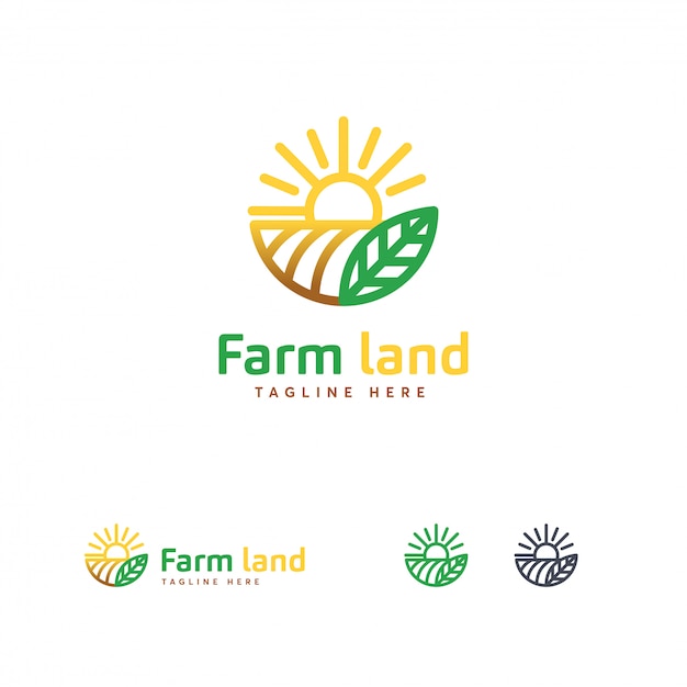 Luxury Farm land logo s, Шаблон логотипа сельского хозяйства