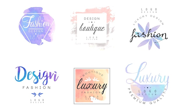 Luxury Fashion Boutique Logo Design Templates Collection Premium Quality Badges Vector Illustration