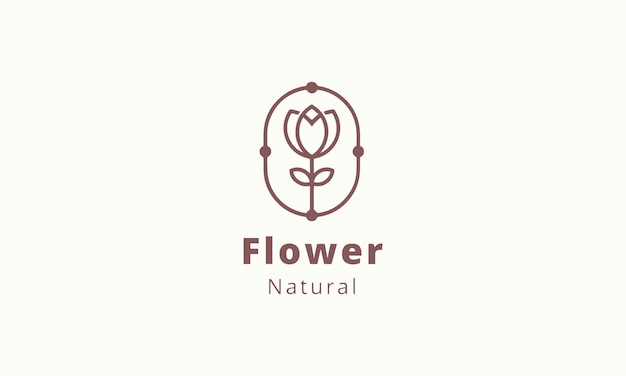 Luxury fashion flower logo abstract linear style