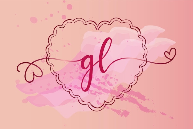 luxury feminine initial letter gl logo template