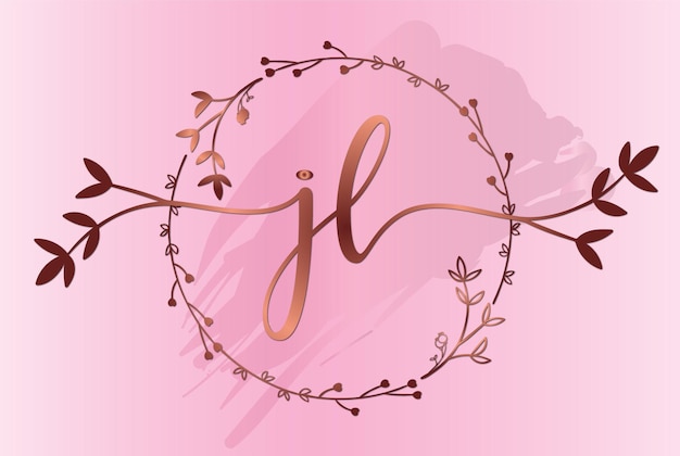 Luxury feminine initial letter jl logo design