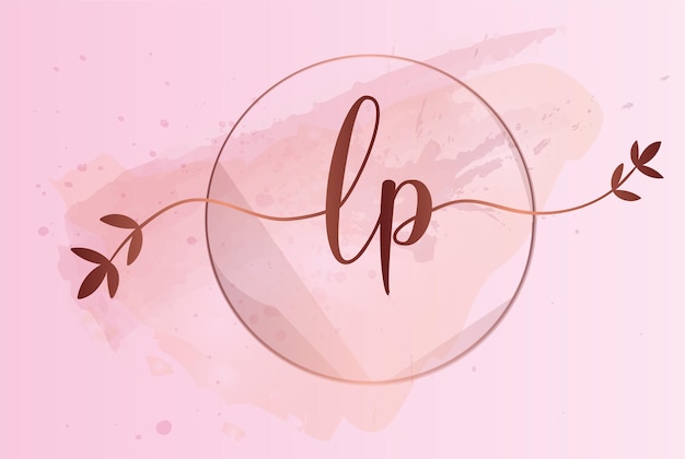 Luxury Feminine initial letter lp logo design