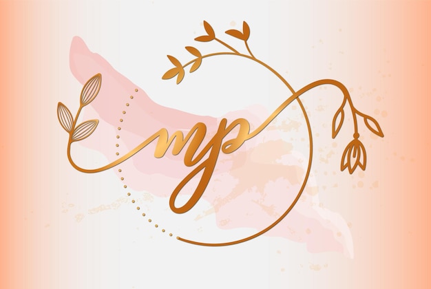 Luxury Feminine initial letter mp logo design