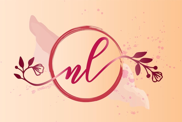 luxury feminine initial letter nl logo template