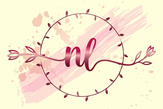 luxury feminine initial letter nl logo template