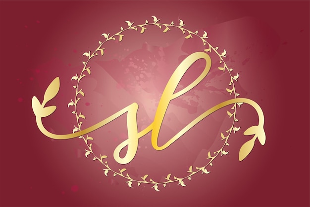 Luxury Feminine initial letter sl logo design