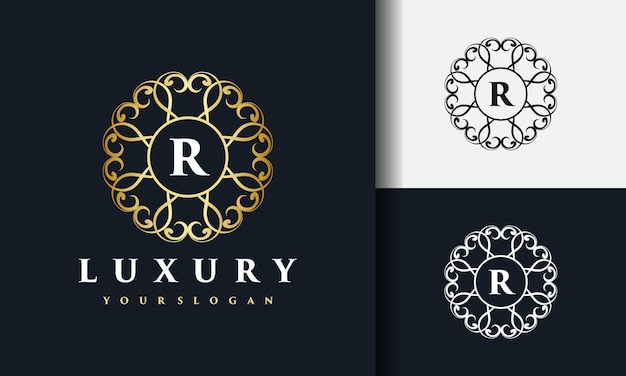 Vector luxury floral abstract logo