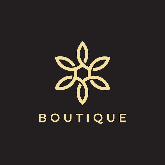 Vector luxury floral beauty logo