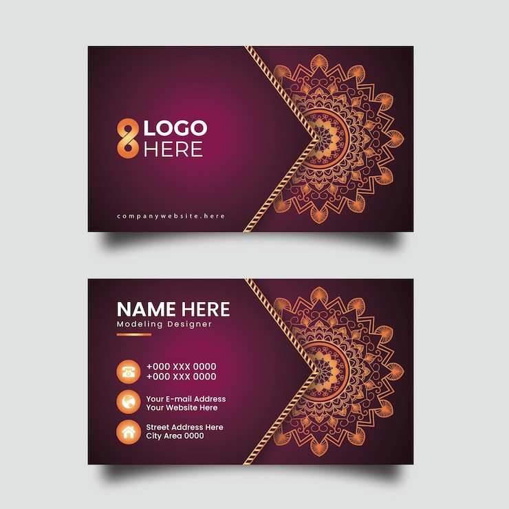 वेक्टर luxury floral business card design
