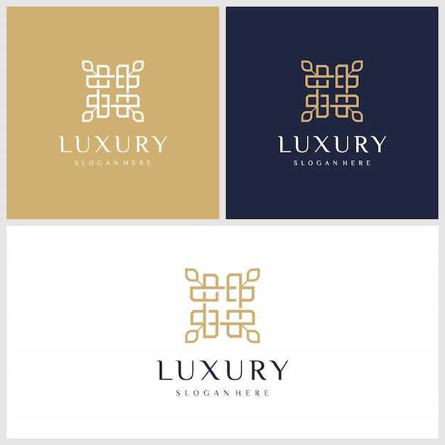 Luxury floral logo design. beauty, fashion, salon premium