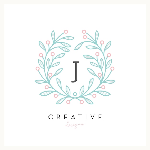 Luxury floral logo design letter a to z for beauty cosmetic business