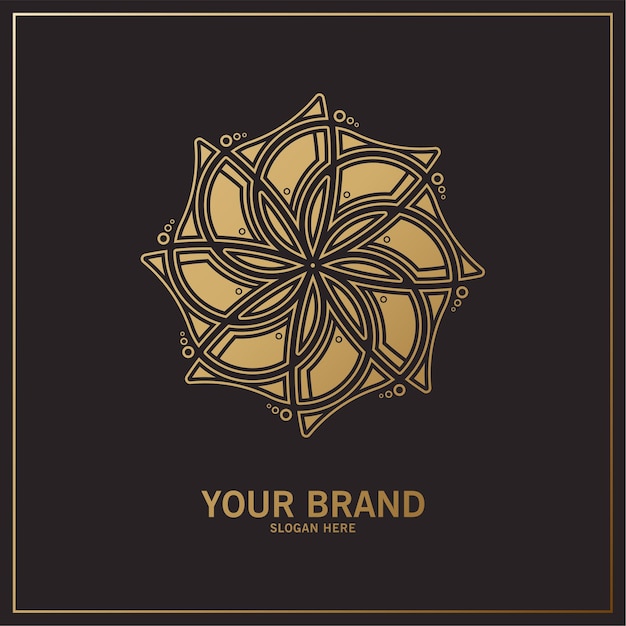 Luxury floral logo with ornament