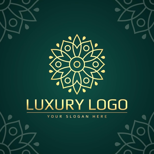 Emblema del logo dell'ornamento floreale di lusso. per abbigliamento, bellezza, cosmetici, marchio di moda