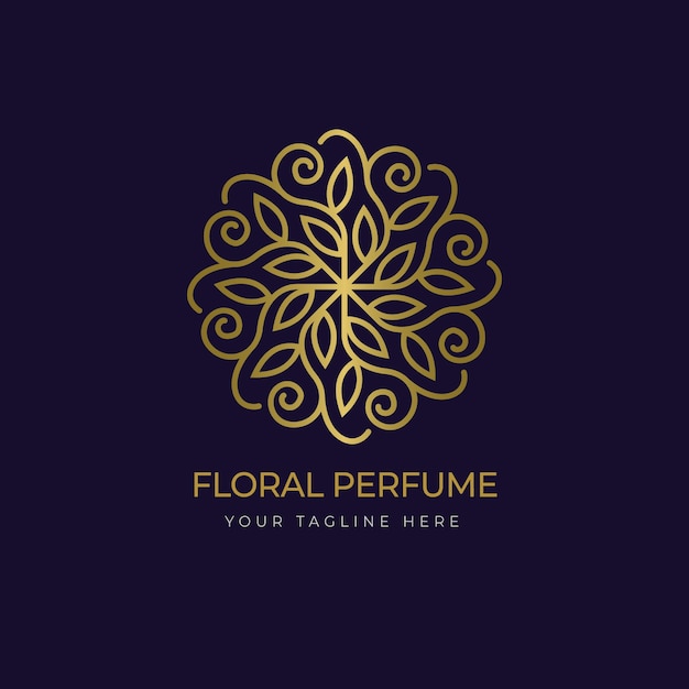 Luxury floral perfume logo template